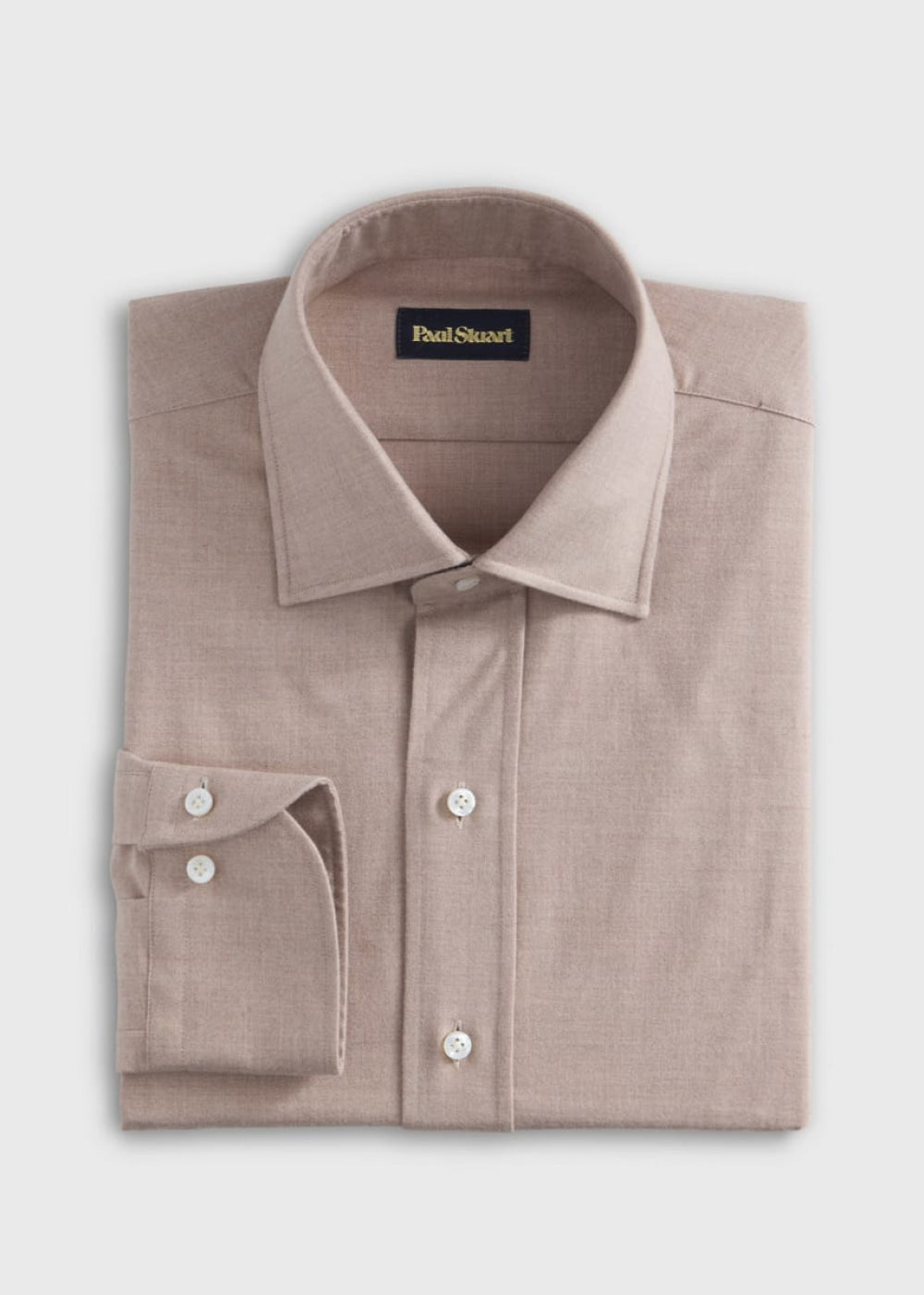 Brushed Cotton Sport Shirt - Tan - Collared Shirt