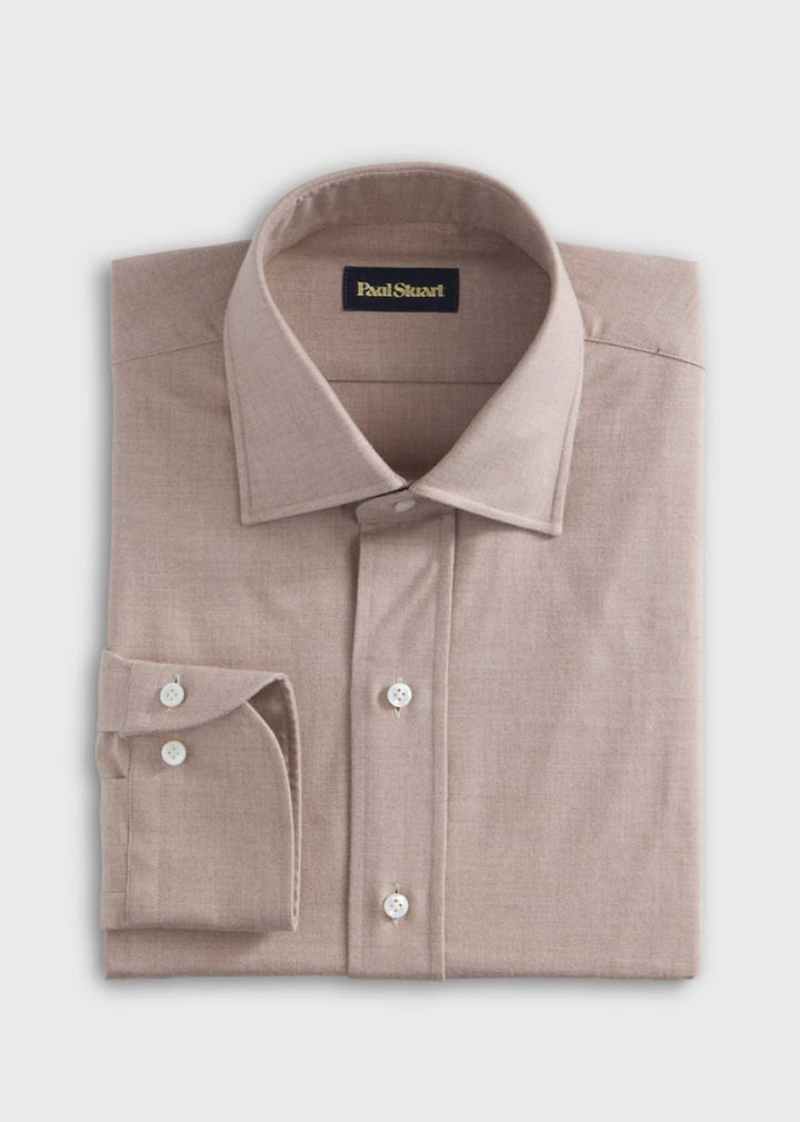 Brushed Cotton Sport Shirt - Tan - Collared Shirt