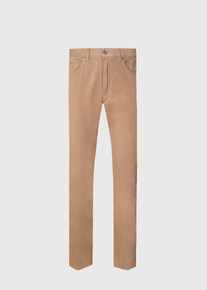 Brushed Cotton Twill Five Pocket Pant - Khaki - Pants