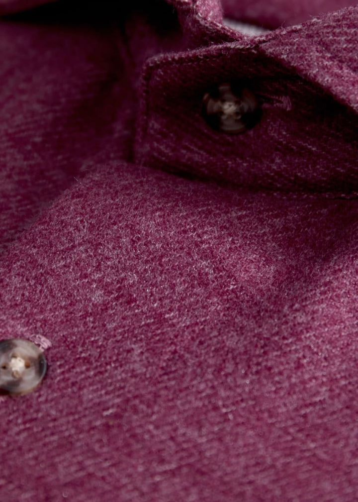Brushed Twill Shirt - Plum - Collared Shirt