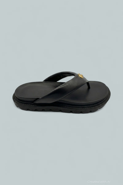 Brynn Lth Flip Thng - Black - 7.5 - Sandals