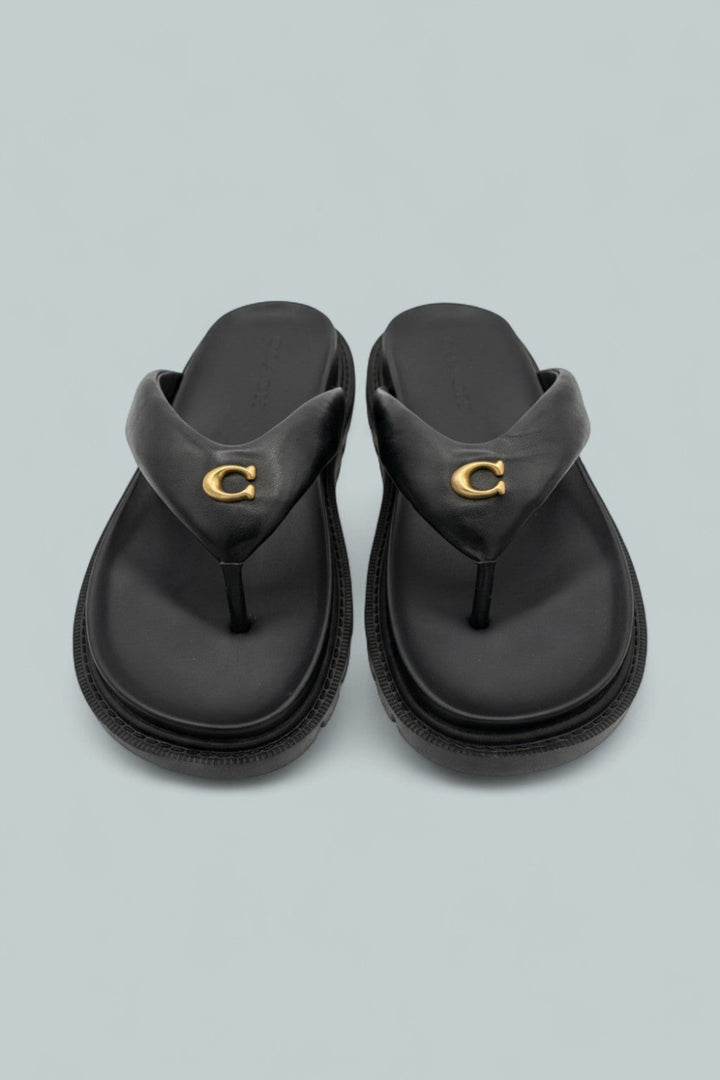 Brynn Lth Flip Thng - Black - 7.5 - Sandals