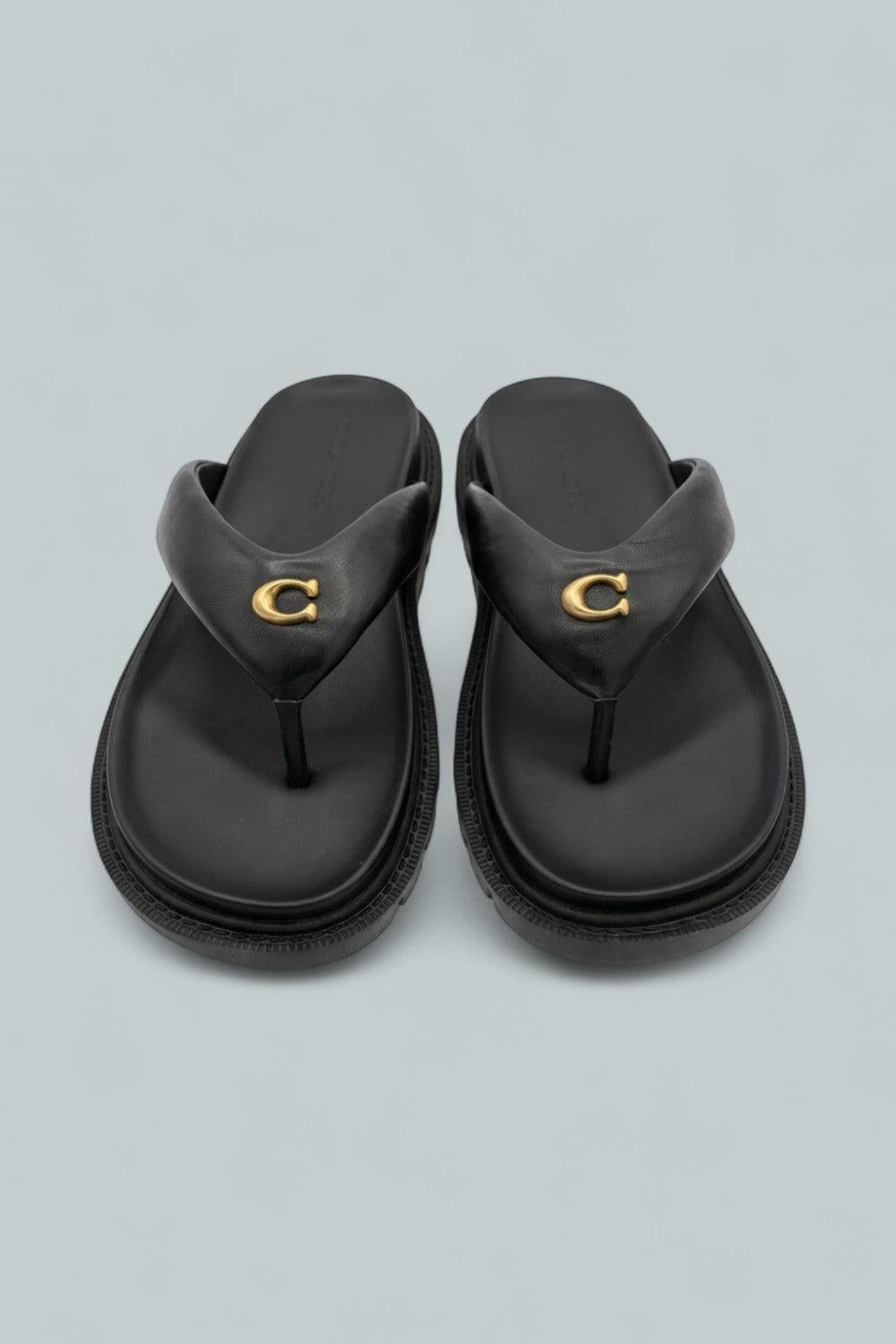 Brynn Lth Flip Thng - Black - 7.5 - Sandals