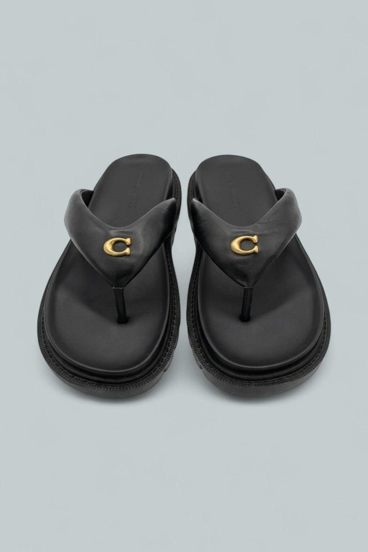 Brynn Lth Flip Thng - Black - 7.5 - Sandals