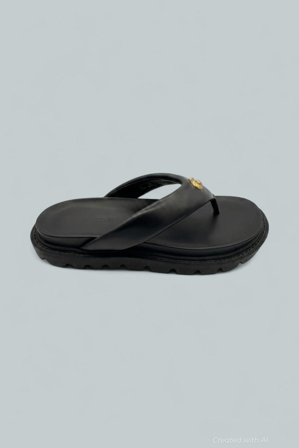 Brynn Lth Flip Thng - Black - 7.5 - Sandals