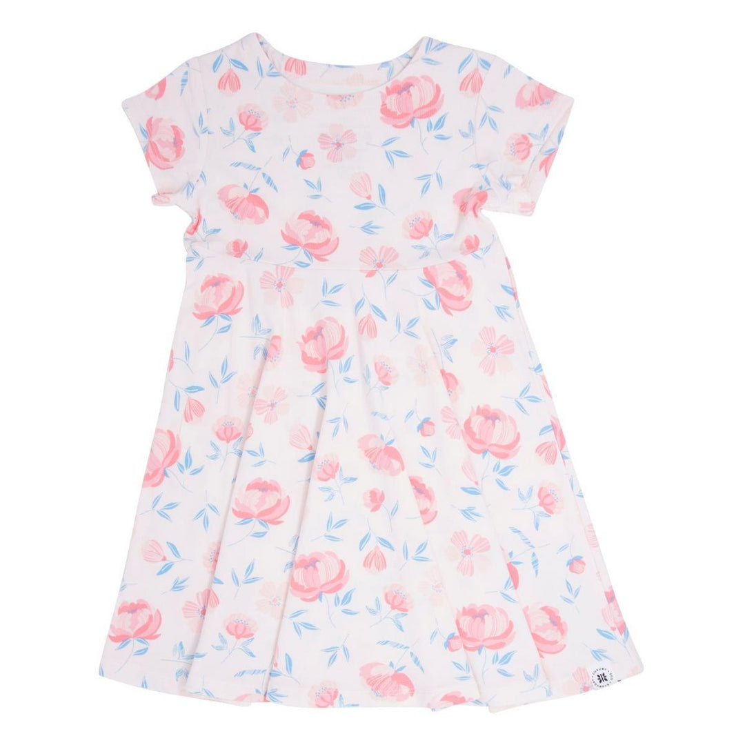 Swirly Girl Short Sleeve Dress - Peony Pink