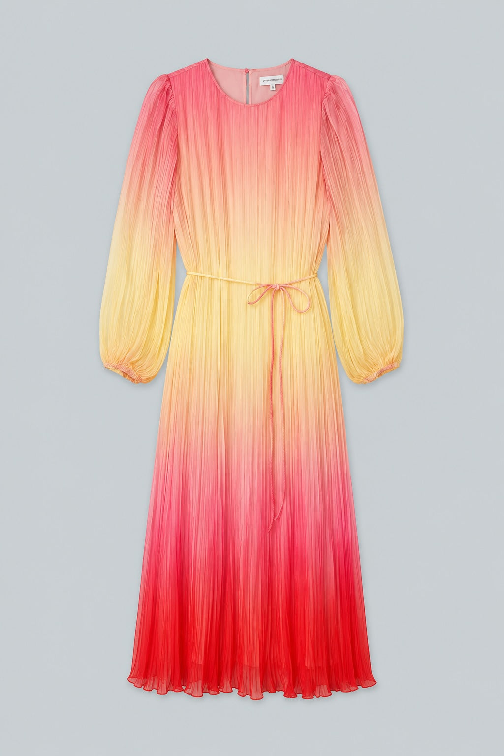 Pleated Long Sleeve Dress - Pink Combo