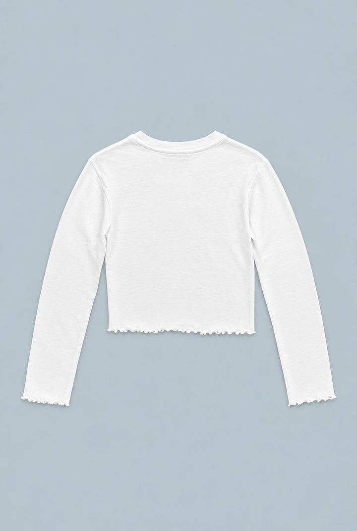 Sara Long Sleeve Top - White