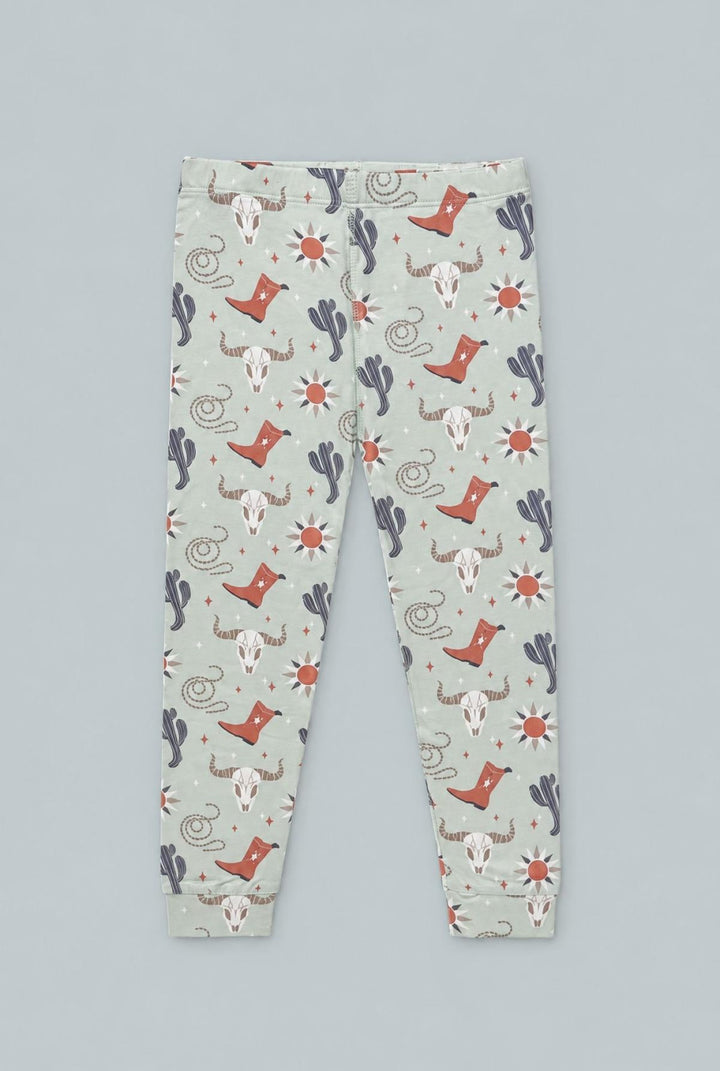 Bulls Boots Lasso Western Big Kid Pajama - Dude Ranch - Pajamas