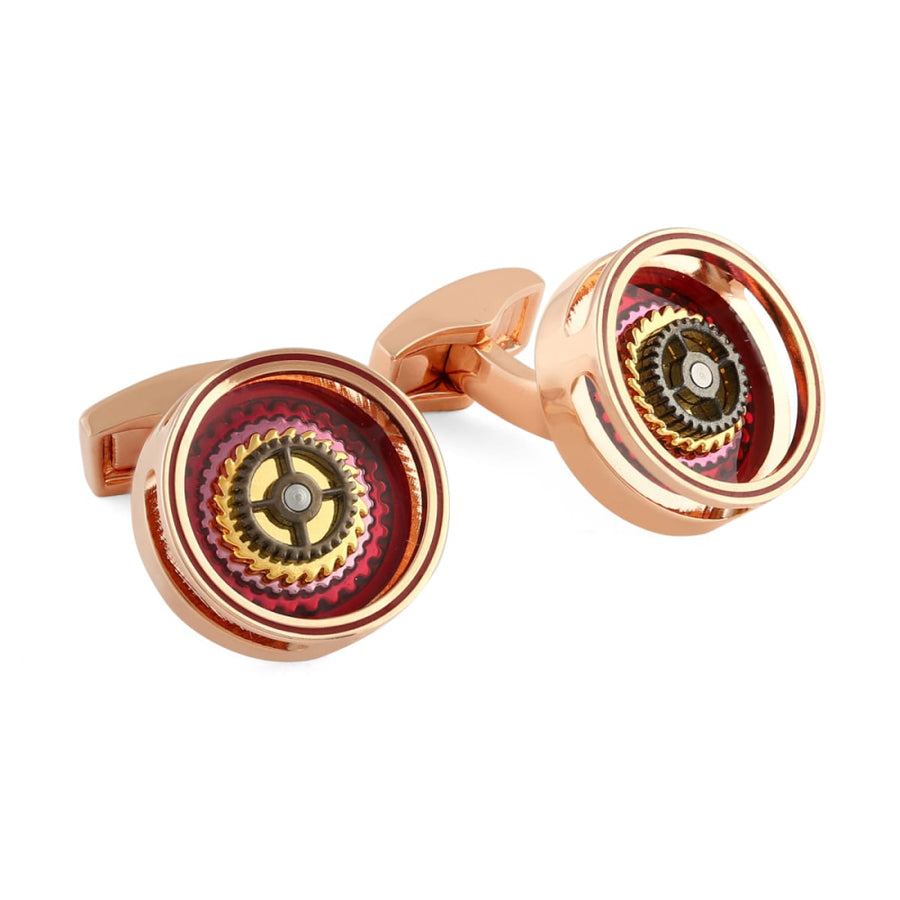 Bullseye Gear Cufflinks - Red - One Size - Cufflinks