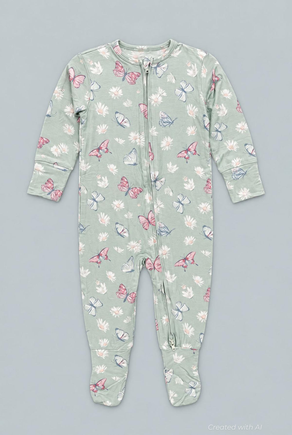 Butterfly Daisy Bamboo Convertible Romper - Butterfly Daisy Mint - Romper