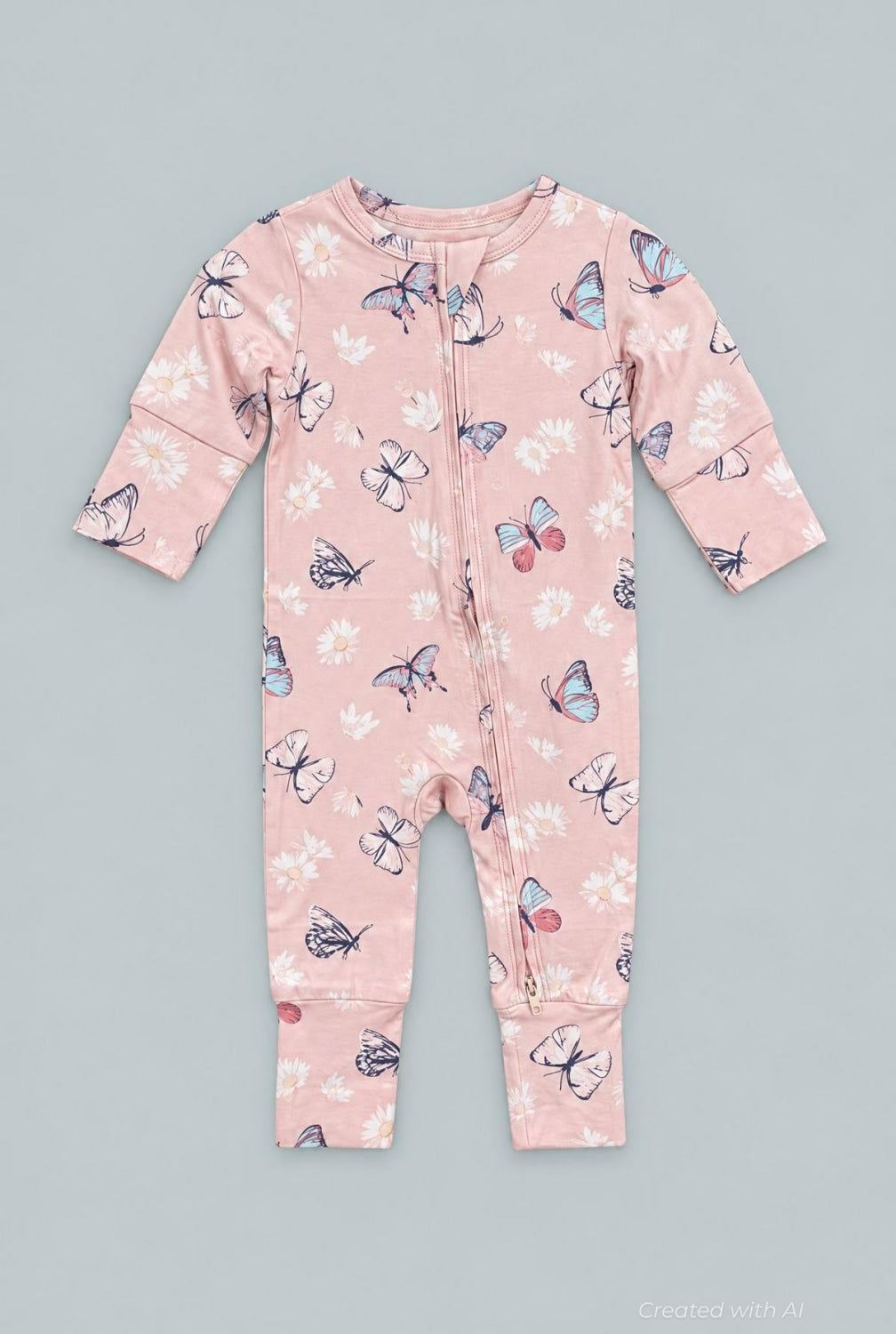 Butterfly Daisy Bamboo Convertible Romper - Butterfly Daisy Pink - Romper