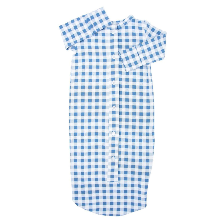 Button Gown - Blue Gingham - OS - Nightgown