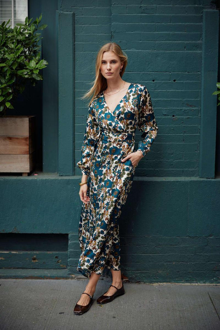 Rose Dress - Silk-Yellowstone Blanc Floral