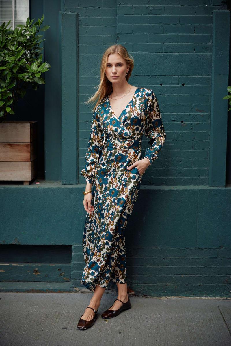 Rose Dress - Silk-Yellowstone Blanc Floral