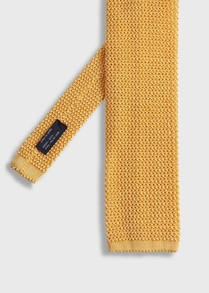 Silk Knit Tie - Yellow