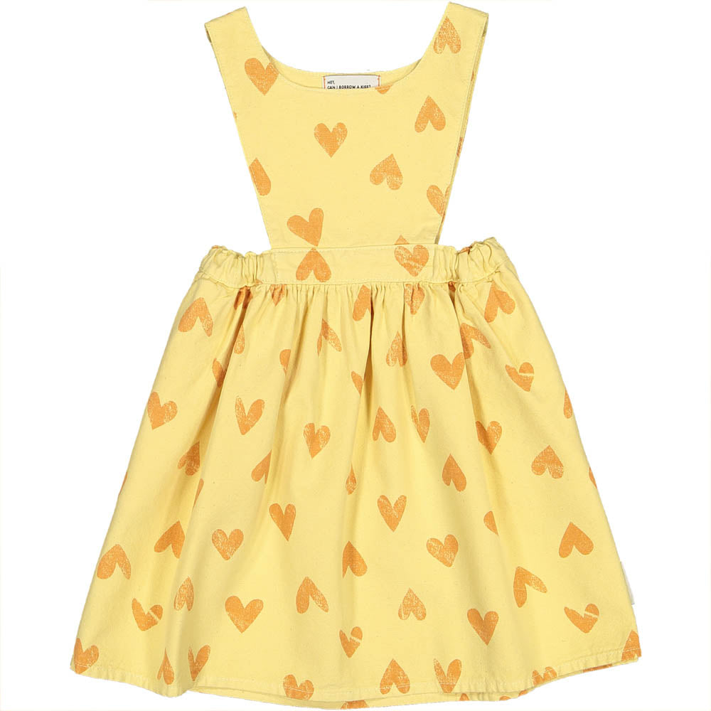 Short Dress - Yellow w/ Hearts
