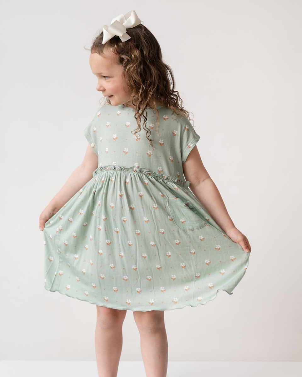 Emma Dress - Seafoam Floral