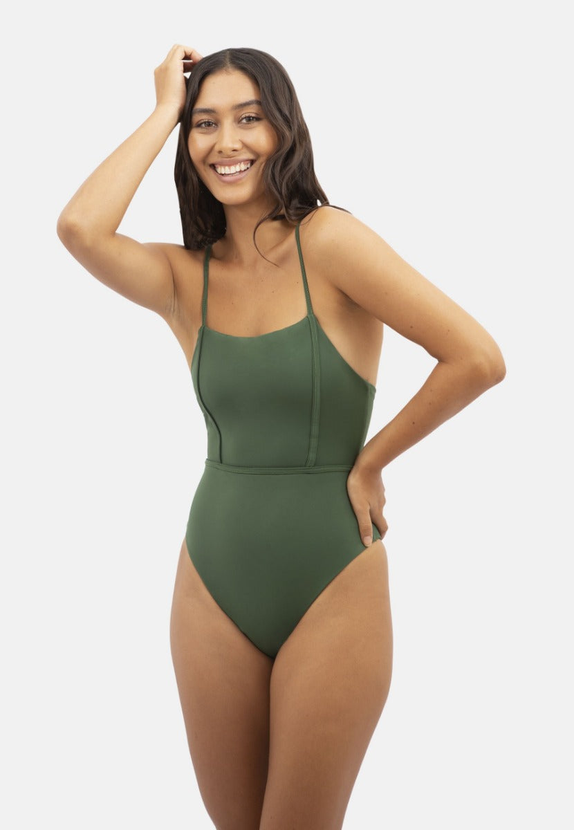 Byron Bay Swimsuit - Seaweed Green