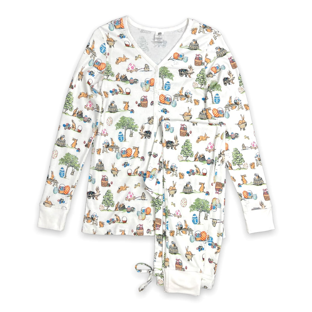 Women's Jogger & Henley Pajama Set - Egg Hunt