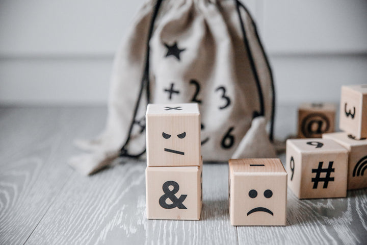 Wooden Math Blocks in Black - Wood