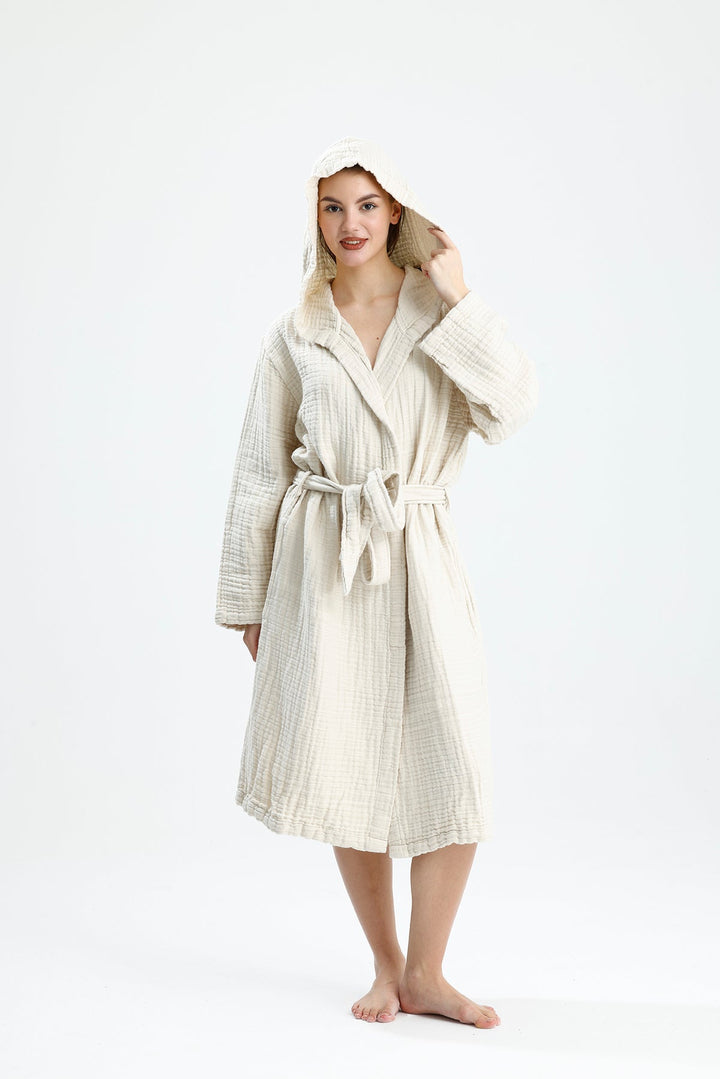 Muslin Beige Bathrobe