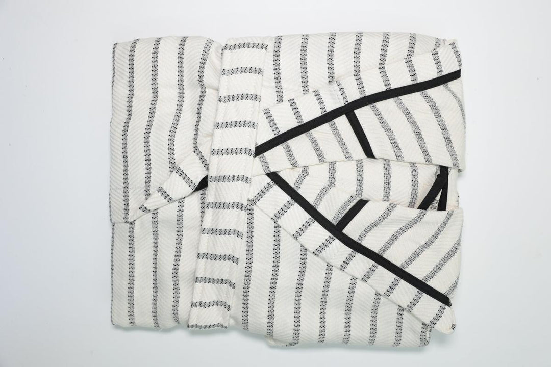 Cotton Black & White Bathrobe