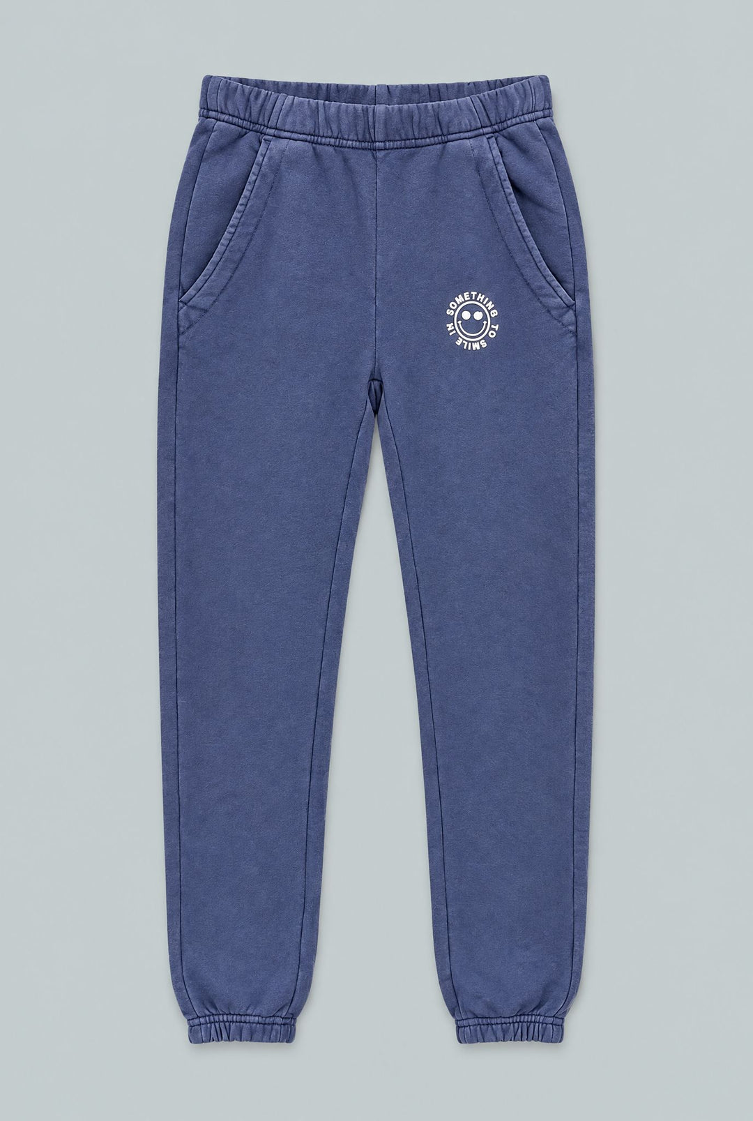 Something To Smile In Classic Sweatpants - Washed Navy