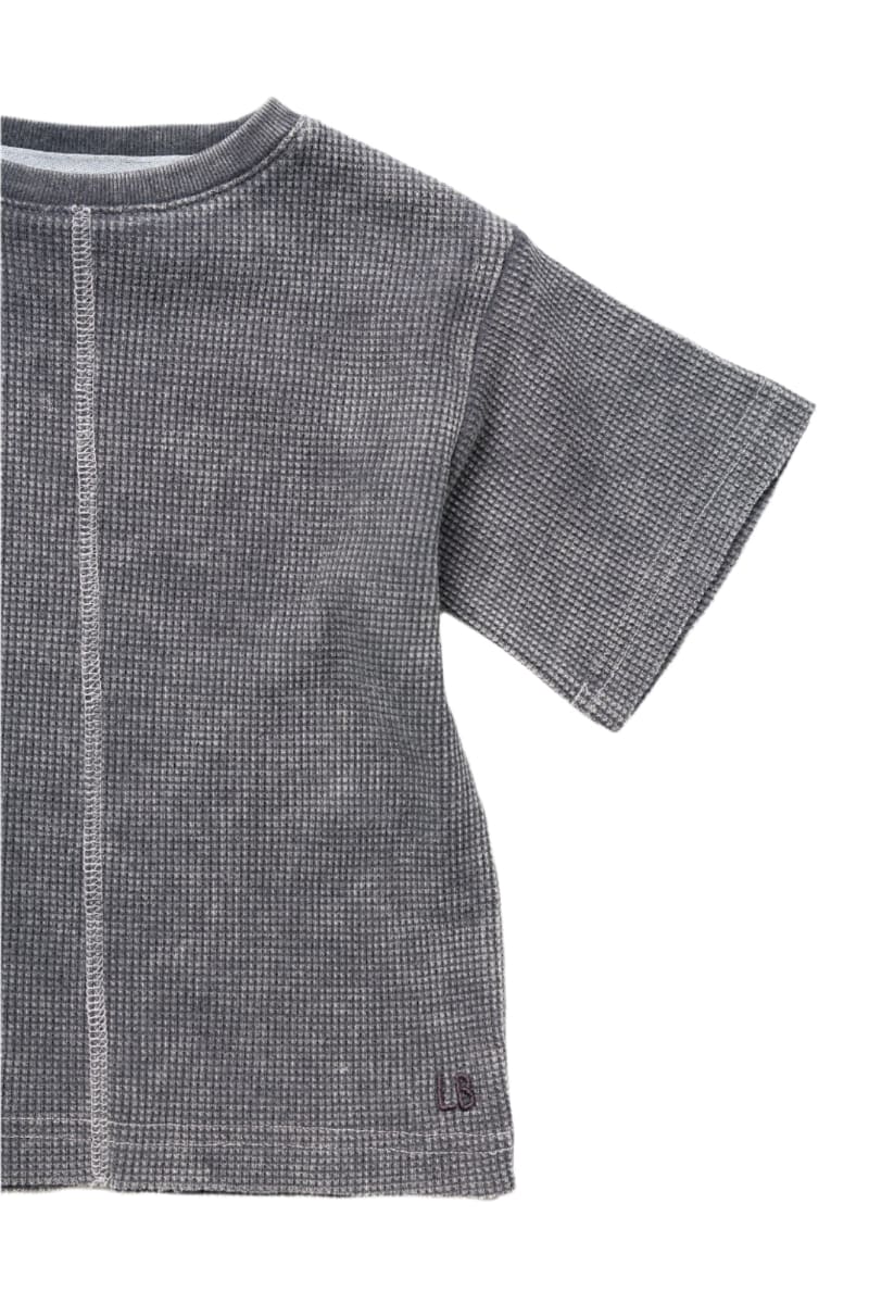 Acid Wash Waffle Tee - Black