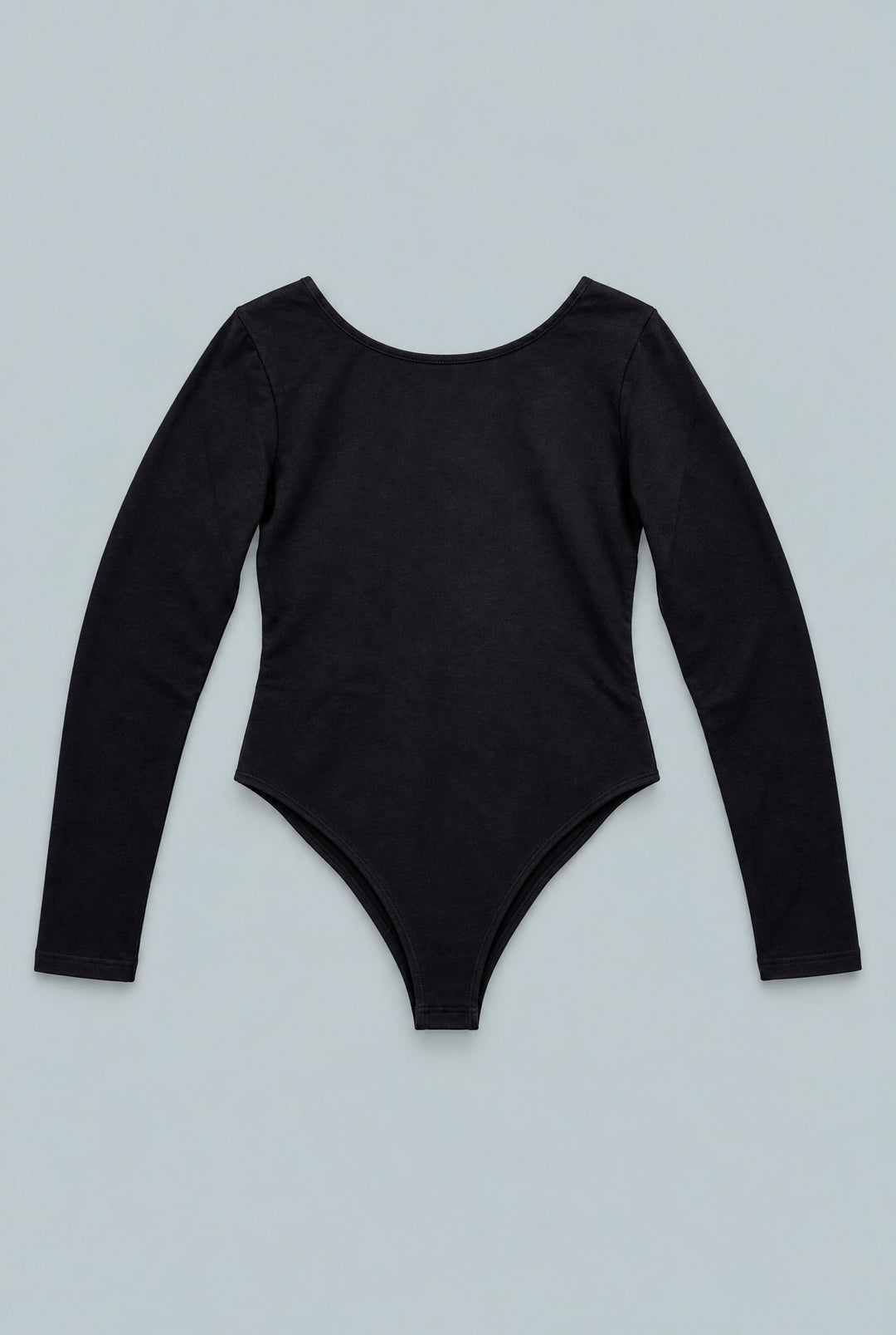 Open Back Long Sleeve Bodysuit - Black