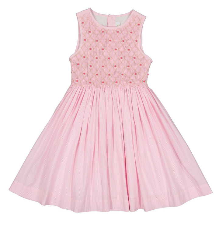 Sleeveless Smocked Dress - Rose Pink Stripe - 2T - Dresses