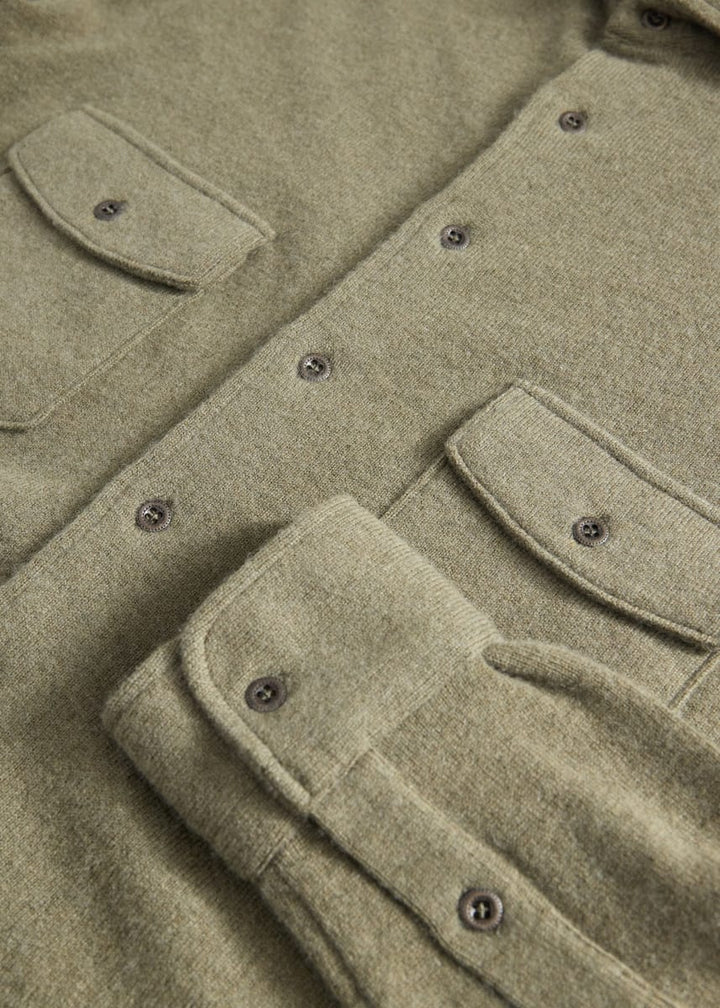 Wool & Cashmere Knitted Shirt - Sage