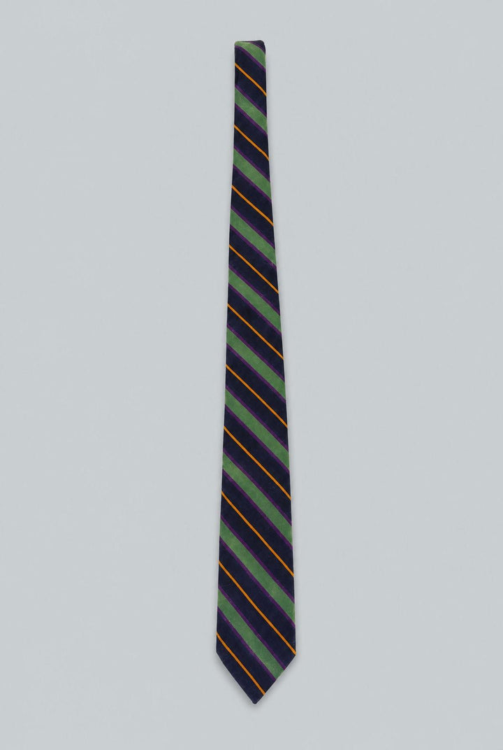 Wool & Cotton Stripe Tie - Gold