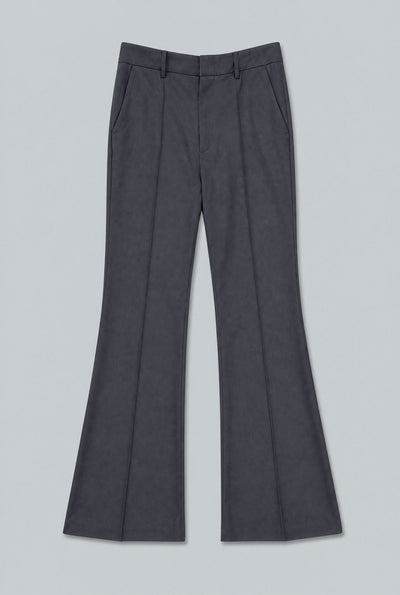 Flared Basic Trousers - Black