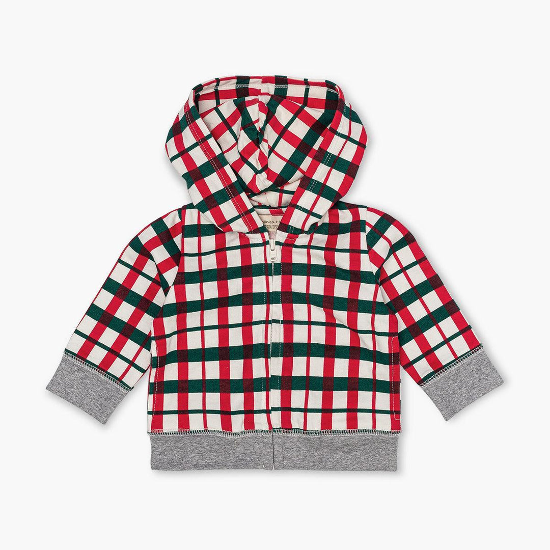Printed Hoodie - Festive Plaid