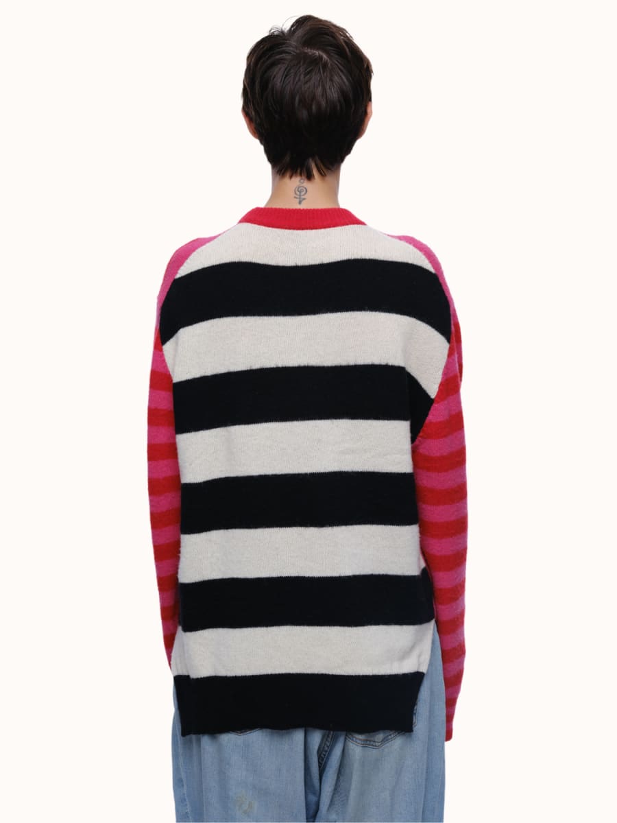 Jenn Striped Crewneck - Red