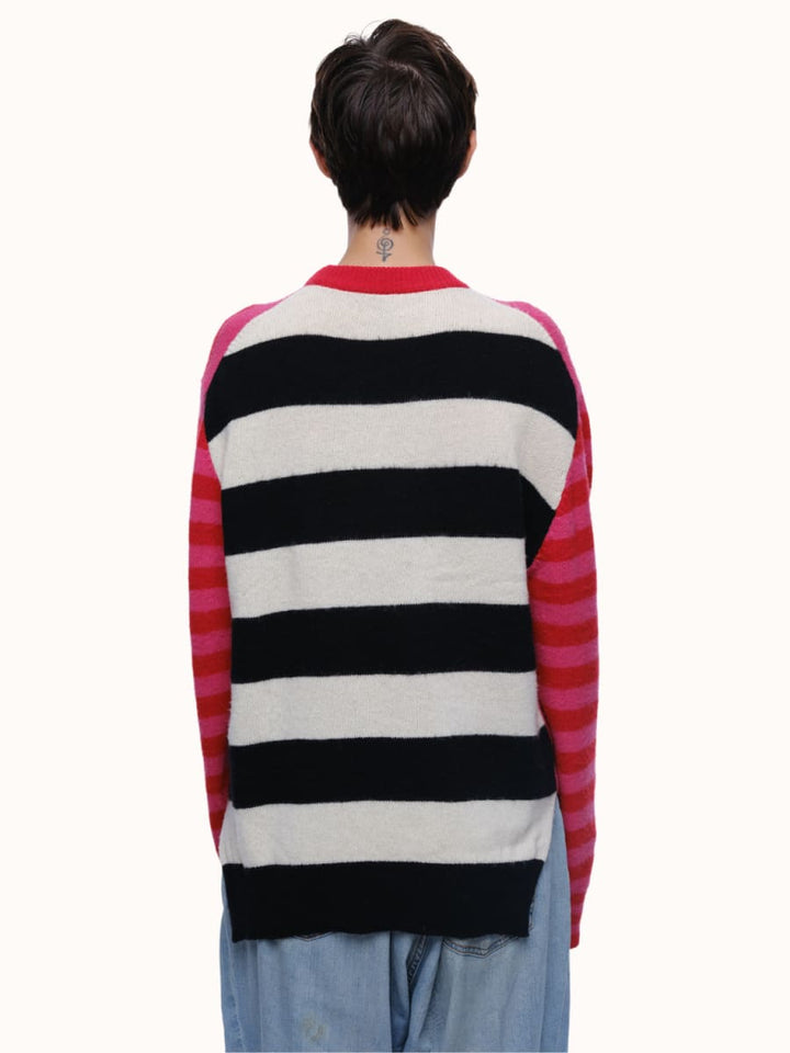 Jenn Striped Crewneck - Red