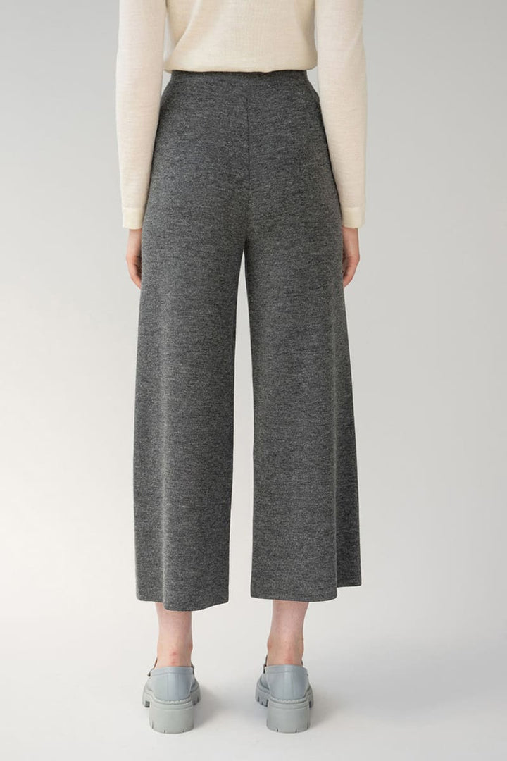 Wide Leg Trousers - Shadow Grey Heather