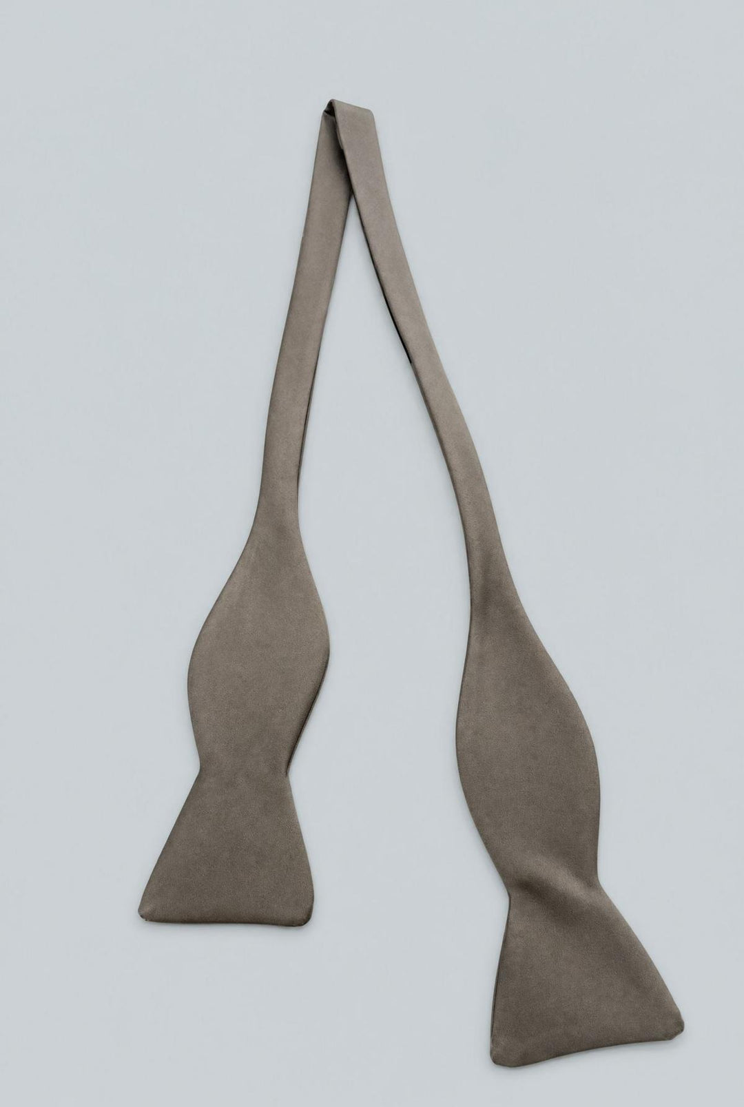 Blunt Edge Cotton Velvet Bow Tie - Silver