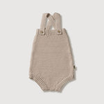 Knitted Baby Romper - Stone