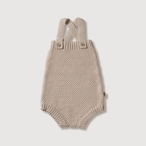 Knitted Baby Romper - Stone