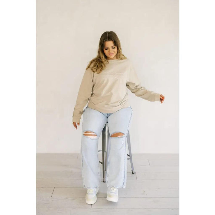 Mama Tried Crewneck Chainstitch Embroidered Sweatshirt for Adults