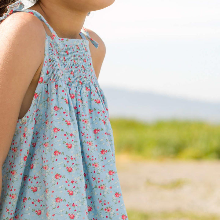Betty Girls Smocked Strap Dress - Summer Posy