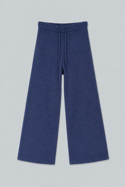 Wide Leg Sweater Pants - Navy