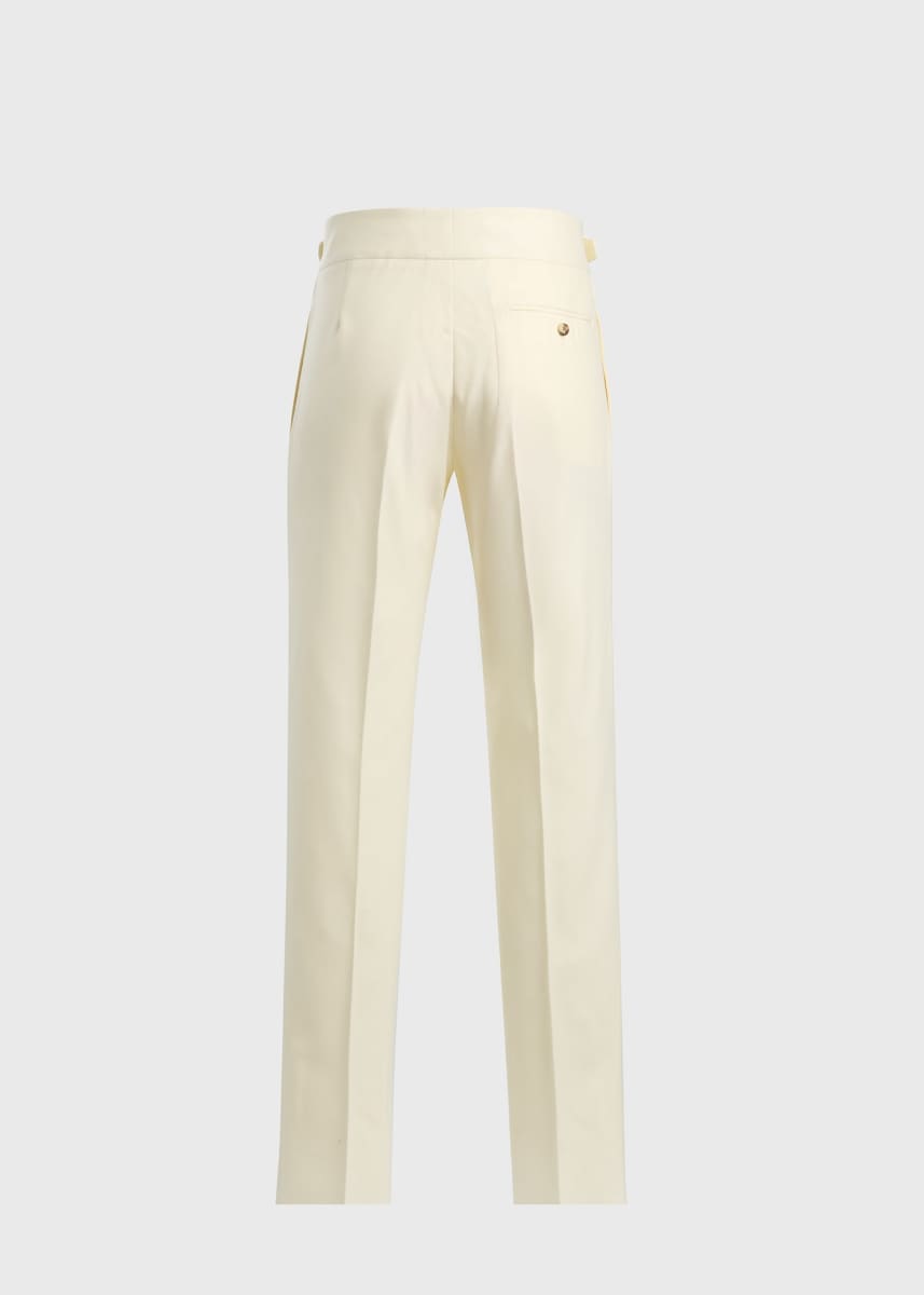 Super 100 Wool Flannel Gurka Pant - Cream