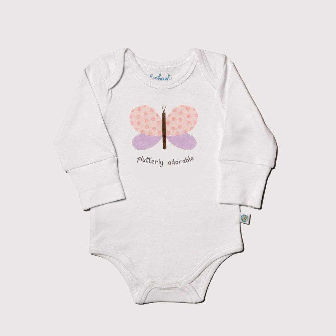 Grow With Me-long Sleeved Onesie - Flutterly Adorable