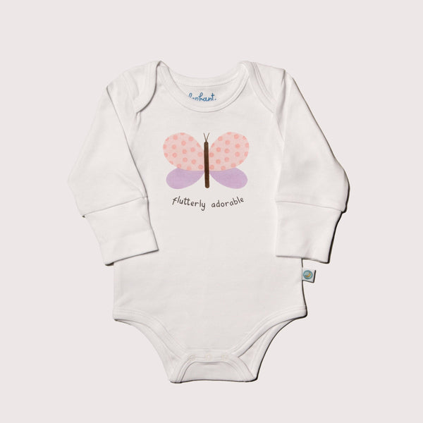 Grow With Me-long Sleeved Onesie - Flutterly Adorable