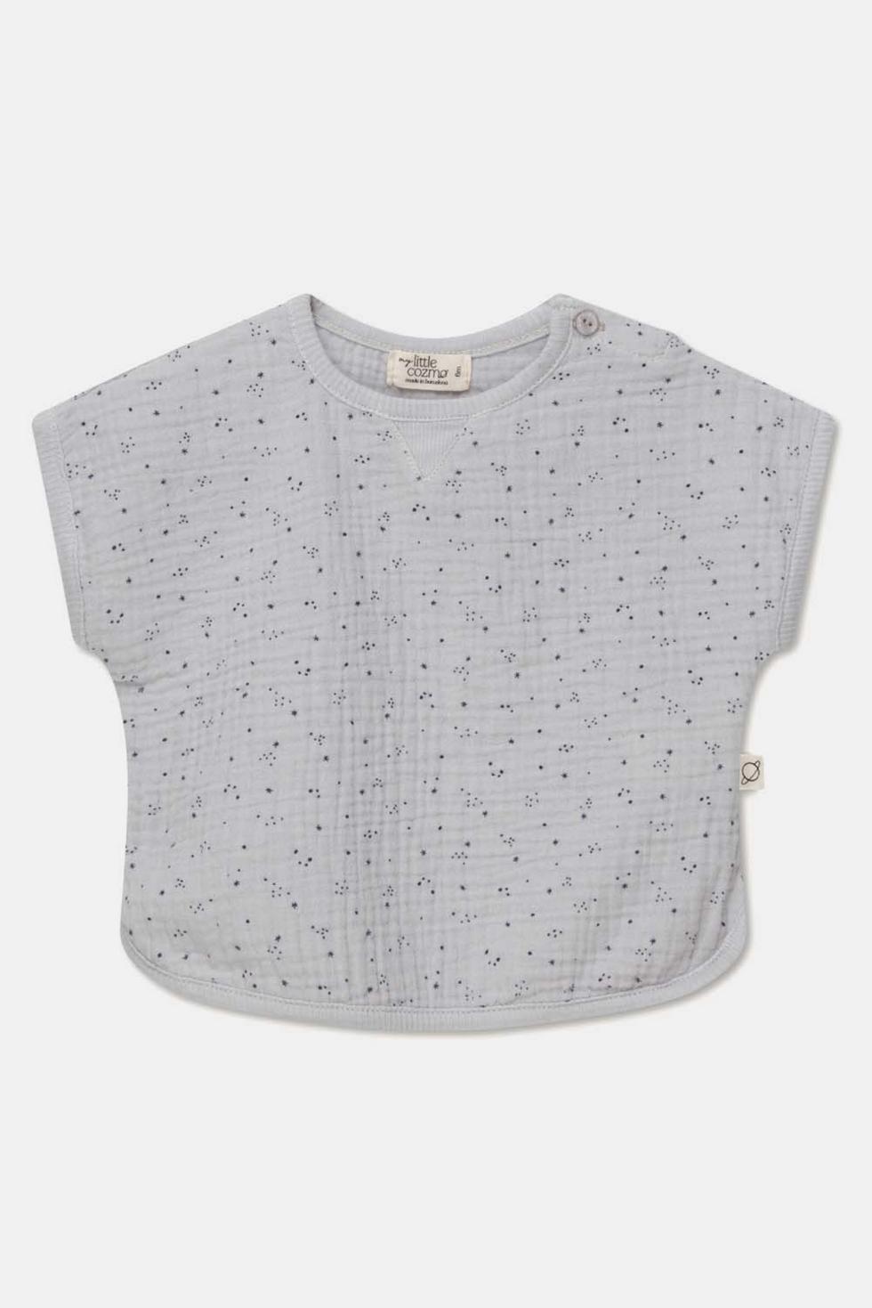 Gauze star-print baby top - Soft grey - Shirt