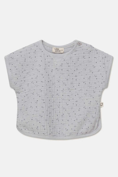 Gauze star-print baby top - Soft grey - Shirt