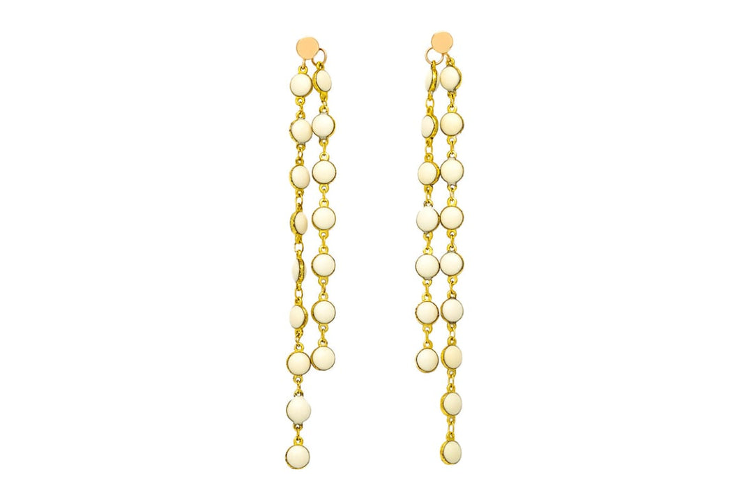 Love Story White Dangle Earrings